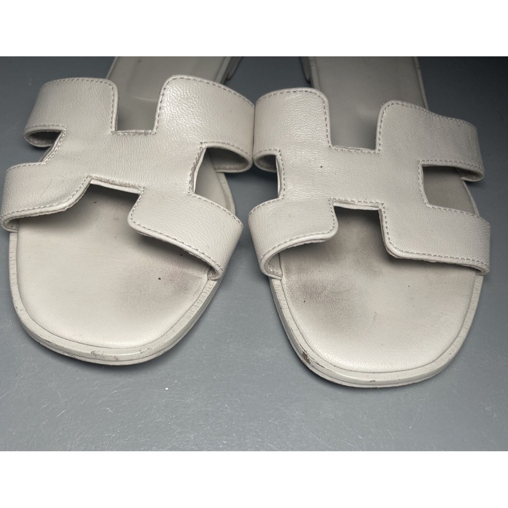 Hermes Oran Calf Skin Leather Slip-On Sandals Women's EU 38 - Picture 6 of 10